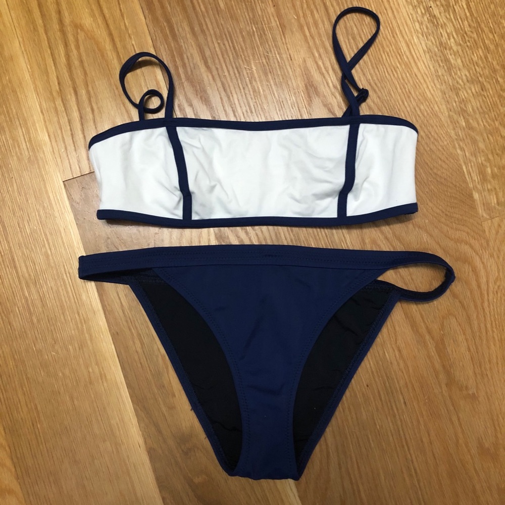 Solid and striped bikini